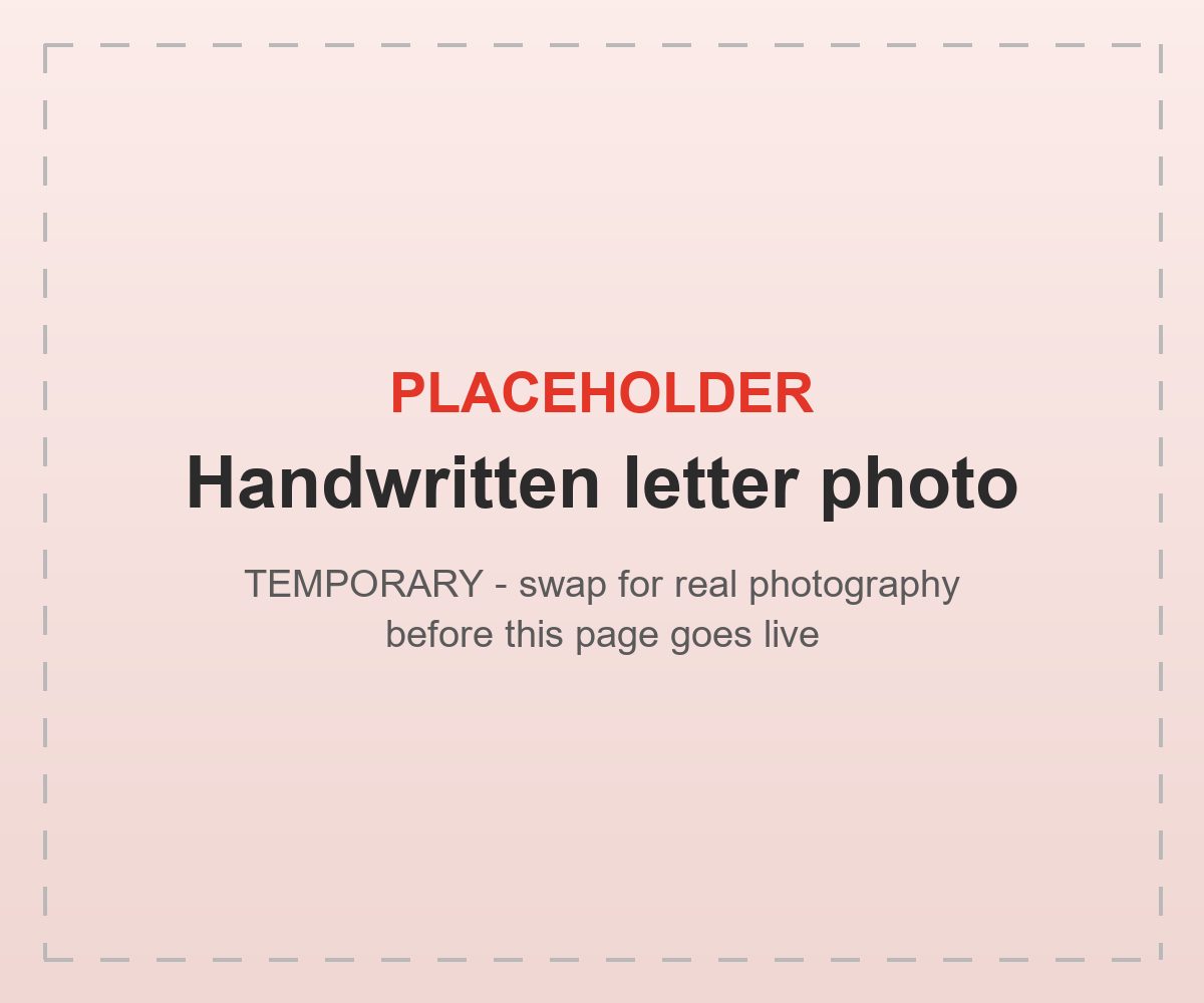 Placeholder: sample handwritten letter from Strike Marketing